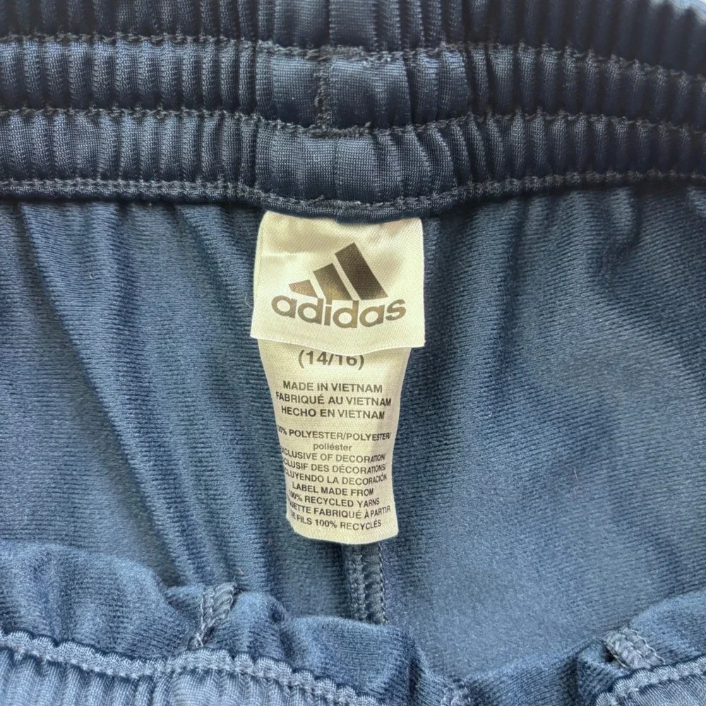 Adidas Navy Blue 3-Stripe‎ Track Pants Joggers Tapered Cuffed Size Large 14/16